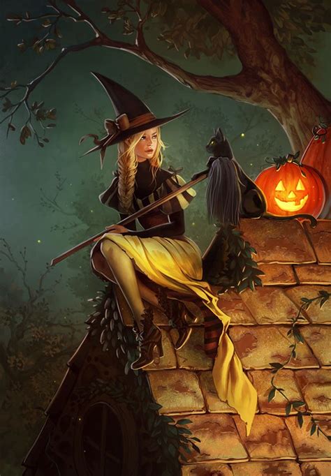 Enchanting halloween witch drawings